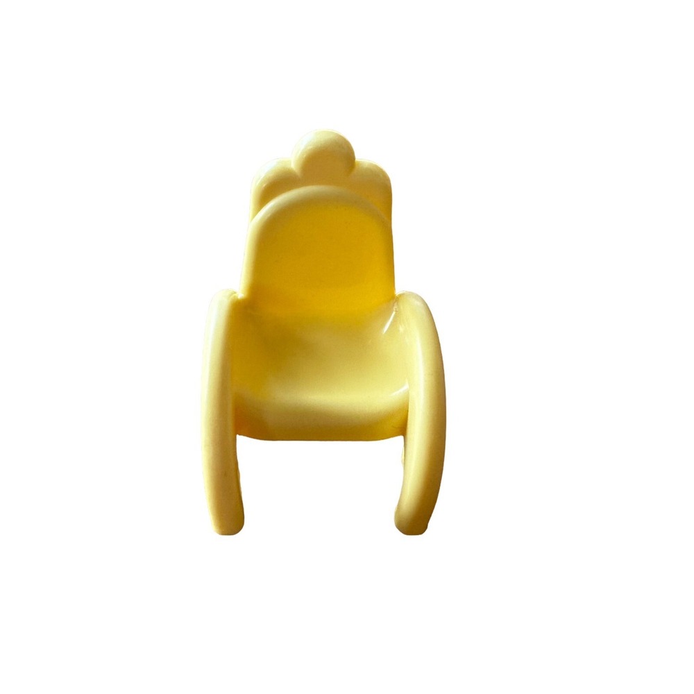 Simba Vintage Dollhouse Armchair Yellow Plastic Miniature Toy Furniture OS Kids